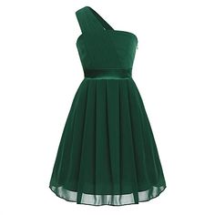 Amazon.com: iiniim Big Girls One Shoulder Chiffon Pleated Wedding Bridesmaid Pageant Party Flower Girl Dress: Clothing Navy Tulle Dress, Green Flower Girl Dress, Purple Tulle Dress, Green Tulle Dress, Green Flower Girl Dresses, Flower Party Dress, Green Wedding Dresses, Wedding Dresses For Kids, Girls Tulle Dress