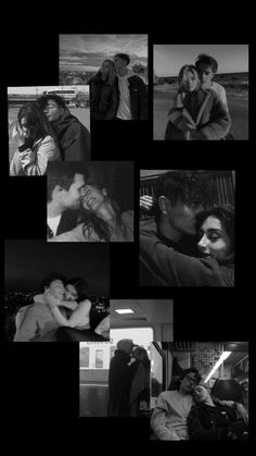 black and white collage of people hugging each other