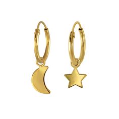 Star Moon Hoop Earrings – J&CO Jewellery Safety Pin Earrings, Blood Diamond, Mini Hoop Earrings, Celestial Jewelry, Hoop Earring Sets, Star Moon, Earrings Hoop, Cz Stud Earrings, Star Earrings