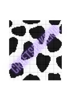 a cross stitch pattern with black and white polka dots on the bottom, in purple