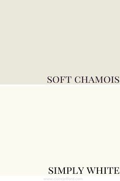 the words soft chaos and simply white are shown in black on two different color palettes