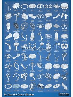 a blueprinted poster with different types of objects