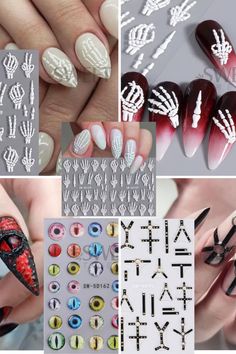 Spooky and Stylish Halloween Nail Art 👻💀 Add a touch of fright to your nails with these 5D relief skeleton hand nail art stickers. The devil's eye slider decal is the perfect finishing touch. #halloween #nailart #nails #manicure #diy #halloweennails #skeleton #devil #nailartdesigns #nailarttips #nailarttools #nailartaccessorie Hand Nail Art, Badass Style, Nails Manicure, Halloween Nail, Skeleton Hand, Halloween Nail Art, Skeleton Hands