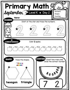 a printable worksheet for beginning with numbers