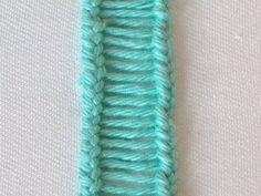 there is a piece of yarn that has been crocheted