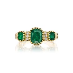 Dana Bronfman Three Emerald Steps Ring – Muzo Emerald Colombia Luxury Open Ring With Emerald, Luxury Yellow Gold Emerald Ring With Single Cut Diamonds, Luxury Diamond Ring With Emerald Accent Stones, Luxury Emerald Rings With Accent Stones, Luxury Emerald Cluster Ring With Center Stone, Heirloom Emerald-cut Ring With Single Cut Diamonds, Luxury Tsavorite Diamond Wedding Ring, Heirloom Emerald Cut Ring With Single Cut Diamonds, Luxury Emerald Ring With Accent Stones