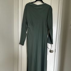 Veiled Collection Ayesha Sage Satin Maxi Dress Size L. Nwt Never Worn. Fits Like A Loose Medium. Beautiful Cut And Fit, Bottom Flares Out A Bit And It Drapes Really Well. Never Had An Opportunity To Wear It. Green Long Sleeve Dinner Dress, Long Sleeve Maxi Dress With Side Slits, Green Long Sleeve Midi Evening Dress, Green Long Sleeve Maxi Dress With Side Slits, Long Sleeve Maxi Dress With Side Slits For Evening, Silk Long Sleeve Dresses With Side Slits, Green Silk Long Sleeve Maxi Dress, Silk Long Sleeve Maxi Dress For Evening, Green Floor-length Dress For Dinner