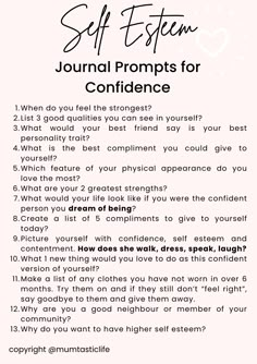 Working On Self Esteem, Confidence Boosting Journal Prompts, Journal For Insecurity, Journaling For Self Esteem, Journal Prompts Insecurity, Journal Prompts For Self Love And Confidence, Shadow Work Journal Prompts Self Esteem, Journal Prompts For Resentment, Journal Prompts For Rejection