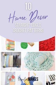 You have to save this 10 easy and useful crochet decor projects for the home! From quick to long projects, these easy patterns use simple straight rows that will help you get comfortable in crocheting! Crochet Patterns, 10 Things, Pattern