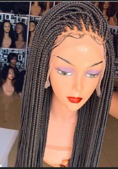 Please Whatsapp me on: +234708 977 3537 or follow us on Instagram @zate_glamour for more preferred stylesGhana weaving braided wig made with soft Swiss lace human hair frontal or fulllace  to make it look like your real hair.well bleached to look like your scalp, neatly and tightly done  for longterm use, all our braided wigs  are perfectly made to give you that perfect look you desire Are you the type that love Ghana weaving but you're scared of losing your edges or you can't sit for hours all Small Box Braids, Unique Braids, Front Braids, Box Braids Hairstyles For Black Women, Lace Braid, Box Braid Wig, Short Hair Wigs, Braided Wig, Braided Hairstyles For Black Women