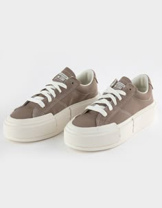 CONVERSE Chuck Taylor All Star Cruise Womens Platform Shoes - BROWN | Tillys Converse Shoes Platform Brown, Womens Platform Tennis Shoes, Low Top Shoes Women, Ivory Converse, Creme Shoes, Womens Converse Shoes, Chuck Taylor Platform, Womens Platform Shoes, Brown Shelves