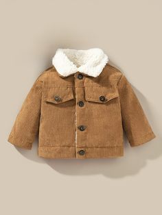 Super Adorable Toddler Baby Corduroy Fleece Teddy Thermal Lined Jacket, the perfect cozy companion for fall! Crafted with care, this jacket combines style and warmth to keep your little one snug during chilly days. The corduroy exterior adds a touch of charm, while the teddy thermal lining ensures ultimate comfort. Embrace the season in style with this adorable jacket for your toddler! Composition: 100% Polyester Cute Cotton Winter Outerwear, Cute Cotton Warm Outerwear, Cute Cotton Outerwear For Winter, Cute Cotton Outerwear For Fall, Cute Warm Cotton Outerwear, Cute Outerwear With Fleece Lining For Winter, Cute Outerwear With Fleece Lining For Cold Weather, Cute Winter Outerwear With Fleece Lining, Cute Brown Winter Outerwear