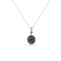 Surprise the one you adore with our Dianna Style Oval Cut Blue Sapphire Pendant Necklace. Crafted in 18K white gold, the shimmering pendant showcases an Oval Cut Blue Sapphire - artfully set to enhance size and sparkle - wrapped in a pave-lined diamond halo with small blue sapphires scattered throughout. This radiant look is one she'll turn to often, every day, and on special occasions. An amazing and thoughtful anniversary gift for your loved one.

Blue Sapphire 5.66&nb Luxury Sapphire Oval Necklace, Luxury Oval Sapphire Necklace, Luxury Oval Tanzanite Necklaces, Oval Tanzanite Necklace Fine Jewelry, Sapphire Oval Necklace With Diamond Cut, Oval Sapphire Necklace With Diamond Cut, Classic Oval Tanzanite Necklace, Classic Oval Tanzanite Necklaces, White Gold Tanzanite Oval Necklaces