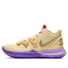 Gold Basketball Shoes With Boost Midsole, Gold Basketball Shoes With Boost Midsole For Sports, Nike Kyrie 5, Kyrie 5, Most Comfortable Shoes, Nike Kyrie, Grey Nikes, Stylish Sneakers, Hoka Running Shoes