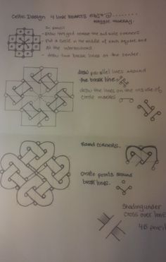 the instructions on how to make an ornament in celtic knot pattern, as shown above