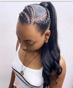 Pony Tailed Hairstyle For Black Women, Black High Ponytail, Girl Ponytail Hairstyles, Braided Ponytail Black Hair, Two Ponytail Hairstyles, Natural Hair Ponytail, Latest Hair Braids, Cute Ponytail Hairstyles, Black Ponytail