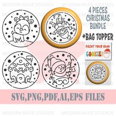 svg, png, dxf files for christmas cookies