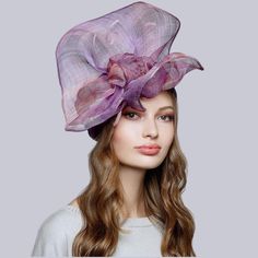 A VINTAGE TOUCH OF CHARM AND ELEGANCE Kentucky Derby Hats Flower Shape Charming Kentucky Derby Hats glorify your personality and enhance the positivity of your etiquette on all occasions. - Sizes: 57cm(22,4 inches); 59cm(23,23 inches); - Created using high-quality violet blended color handwoven sinamay fiber; - Handmade; 📌Head size, To choose the right hat, it's important to know the size of your head. If you visit a milliner to have a custom hat made, they will determine your size. If you pref Purple Top Hat For Races, Flower Headpiece For Garden Party, Purple Top Hat For Royal Ascot, Brimmed Headpiece For Royal Ascot, Elegant Multicolor Hat For Evening, Elegant Multicolor Evening Hat, Short Brim Headpiece For Church, Flower Shaped Mini Hats For Evening, Flower Headpiece For Evening