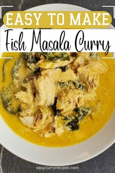 Fish Masala Curry with spinach Curry With Spinach, Fish Masala, Pork Curry, Curry Recipes Easy