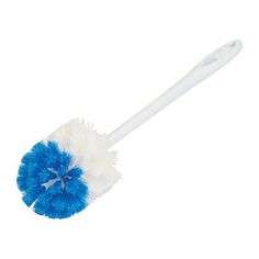 a blue and white brush on a white background