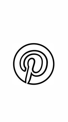 a black and white logo with the letter p