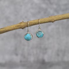 ✦ Style meets celestial beauty with these Natural Turquoise Earrings.  These minimalist handcrafted raw turquoise earrings set the stage for a unique and truly transporting fashion experience. Each pair of exquisite sterling silver earrings showcases the natural beauty of raw gemstones which hang delicately from your ears, adding a touch of opulence to any outfit.  From the office to night time and everywhere in between, these earrings will be sure to make even the most subtle statement. With an Turquoise Dangle Jewelry Birthstone, Turquoise Dangle Birthstone Jewelry, Turquoise Birthstone Dangle Jewelry, Dainty Turquoise Earrings For Gift, Dainty Turquoise Earrings As Gift, Dainty Nickel-free Turquoise Earrings, Hypoallergenic Turquoise Sterling Silver Jewelry, Bohemian Birthstone Earrings As Gift, K Ring