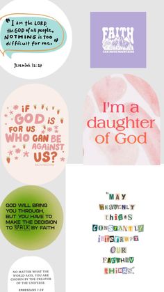 four different stickers that say i'm a daughter of god