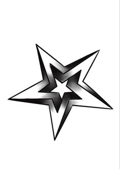 a black and white star logo on a white background