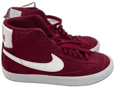 Sporty Burgundy High-top Sneakers, Casual Burgundy High-top Sneakers, Casual Red Nike High-top Sneakers, Blazer Sneakers, Nike Burgundy, Nike Red, Shoes Brand, Kids Nike, New Nike