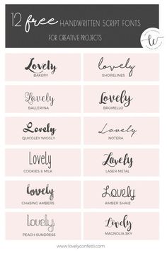 12 free handwritten script font styles for creative projects, including one that is easy to use