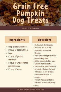 the recipe for grain free pumpkin dog treats