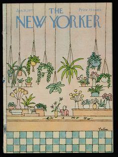 the new yorker magazine cover features potted plants