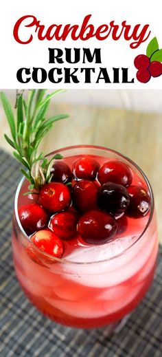 Cranberry Rum Cocktail, Alcoholic Drinks Rum, Christmas Holiday Drinks, Christmas Alcoholic Drinks, Fun Holiday Drinks, Holiday Drinks Christmas, Winter Drink Recipes, Christmas Drinks Alcohol, Rum Cocktail Recipes