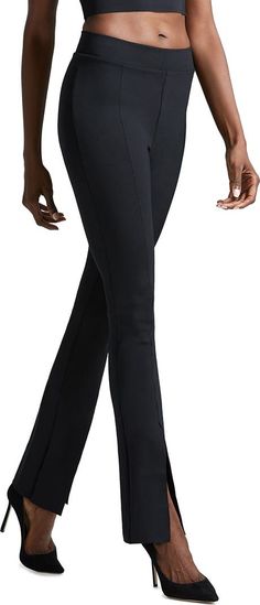 Commando Split Front Pants | Nordstrom High Rise Elastane Leggings With 4-way Stretch, Versatile Tight Mid-rise Bottoms, Elastane Pull-on Pants, Pull-on Elastane Pants, Stretch High Rise Pull-on Pants, Sporty Fitted Elastane Pants, Versatile Tight Nylon Bottoms, High Stretch Elastane Mid-rise Pants, Stretch Mid-rise Elastane Pants