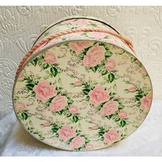 A beautiful hat box from the 1930’s to enhance any decor. They don’t make them like this these days; a true treasure! Roses Wallpaper, Floral Hat, Vintage Luggage, Hat Boxes, Inspo Board, Hat Box, Rose Wallpaper, Beautiful Hats, Office Ideas