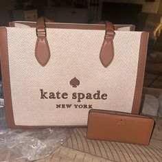 Brand New With Tags. Super Cute Set. Designer Beige Wallets For Everyday Use, Designer Everyday Beige Wallets, Designer Beige Wallets For Everyday, Kate Spade Beige Wallets For Everyday Use, Kate Spade Beige Wallet For Everyday Use, Luxury Cream Wallet For Daily Use, Luxury Everyday Kate Spade Wallets, Everyday Beige Kate Spade Wallet, Kate Spade Luxury Wallets