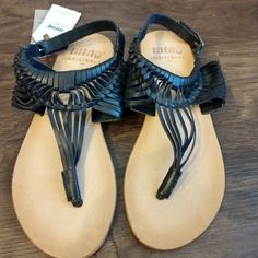 Black Leather Sandals. Black Leather Sandals, Black Tan, Black And Tan, Women's Shoes Sandals, Leather Sandals, Shoes Sandals, Black Leather, Size 6, Women Shoes