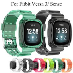 Ersatz Band Glacier Clear Strap Watch Strap For Fitbit Versa 3 Fitbit Sense   Material: Silikon Kompatibilität: Für Fitbit Versa 3 / Fitbit Sense Kompressionsformen, robust und langlebig. 100% Brand New and High Quality Weichheit ist moderat, tragen sehr komfortabel. Die Größe kann je nach dem individuellen Handgelenk angepasst werden. Hergestellt aus hochwertigen, ökologischen und gesunden. Paket: 1 x Ersatzriemen (nur) Hinweis: 1.Aufgrund der Licht- und Monitorwirkung können Farben leicht unterscheiden. 2.Bitte lassen Sie durch manuelle Messung leicht große Fehler zu.Vielen Dank für Ihr Verständnis! * Bitte machen Sie die Zahlung so schnell wie möglich, dann können wir den Versand für Sie so schnell wie möglich arrangieren. * Wir organisieren den Versand für Sie innerhalb von 24 Stunden Fitbit Versa 3, Fitbit Watch, Smart Bracelet, Stylish Bracelet, Red Green Yellow, Garmin Watch, Watch Strap, Watch Band, Accessories Watches