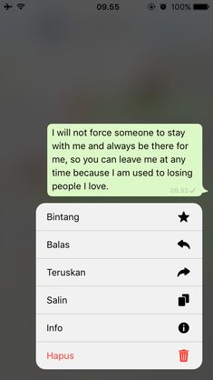 an iphone text message with the caption'i will not force someone to stay with me and always be there for time, so you can leave me at any time because i am