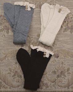 color: ivory, grey, or black listing is for ONE pair of sock fits size 4-9 best Comfortable Fitted Cream Socks, Cream Fitted Cozy Socks, Cozy Fitted Cream Socks, Soft Cream Socks For Fall, Elegant White Winter Socks, Fitted Cream Socks For Winter, Fitted Cream Winter Socks, Lace Boot Socks, Hunter Boots Outfit