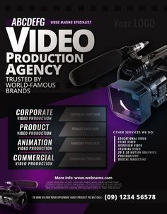 an advertisement for a video production company