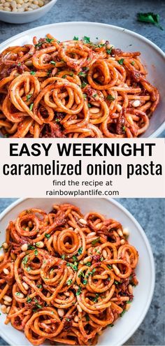 an easy weeknight caramelized onion pasta recipe