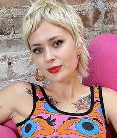 Pixie Shag Haircut For Thick Hair, Mullet Hairstyle Women Over 50, Feminine Mullet Shag, Women Mullet Short Hair, Mixie Pixie Haircut, Mixie Pixie Mullet, Very Short Mullet, Shaggy Pixie Mullet, Shag Pixie