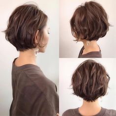 Short Hairstyles Japanese, Messy Short Hairstyles, Hairstyles Japanese, Japanese Short Hair, Short Hairstyle Women, Bob Hairstyles For Thick, Japanese Hairstyle, Short Wavy Hair