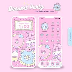 an iphone with hello kitty theme on the front and back, next to a pink background