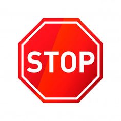 a red stop sign on a white background