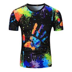 Style: Fashion Material: Cotton,Polyester Sleeve Length: Short Collar: Crew Neck Pattern Type: Hand-painted Package Contents: 1 x T-Shirt Funky Jeans, Splatter Nails, Shirt Outfit Men, Splatter Paint, Fashion Site, Cheap T Shirts, Paint Print, Tshirt Outfits, Tee Shirt Homme