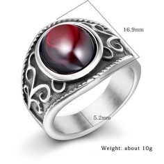 Item Type: Rings Fine or Fashion: Fashion Rings Type: Wedding Bands Style: Trendy Gender: Men Setting Type: Prong Setting Shape\pattern: Round Metals Type: Steel Stone Ring For Men, Stone Rings For Men, Wedding Band Styles, Engraved Flower, Metallic Party, Gothic Rings, How To Make Rings, Geometric Ring, Ring Shapes