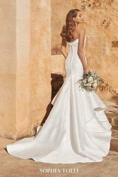 Sophia Tolli Wedding Dress Sophia Tolli: Y12026 - Gisele Clean Wedding Dress, Sophia Tolli Wedding Dresses, Pnina Tornai Wedding Dress, Mikado Wedding Dress, Strapless Wedding Gown, Gown Ideas, Sophia Tolli, Classic Wedding Dress, Allure Bridal