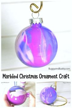 an ornament that has been made to look like a marbled christmas ornament